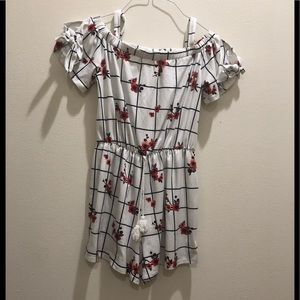 Red and white dress shorts